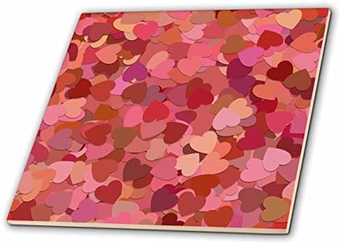 3drose Pink, breskva, Crvena slika papira slojevita srca uzorak-Tiles