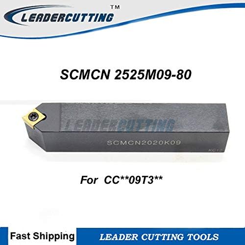 FINCOS SCMCN2525M09 - 80 CNC držač alata za struganje,spoljni alati za okretanje pod uglom od 50, alat za sečenje strugača,za umetke CCMT09T3 -: SCMCN2525M09-80)