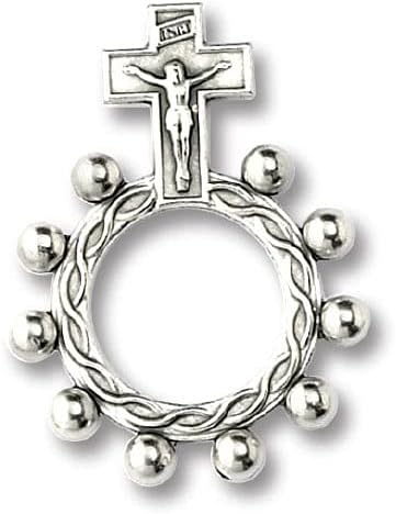 Bulk vjerski srebrni ton metalni krunica prsten paket od 12 srebrnih volova