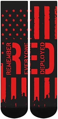 R.E.D Sjetite se svi raspoređeni Crveni petak tiskane boje podudarajuće čarape atletski koljena visoke čarape za žene muškarci