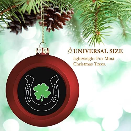 Sretno Shamrock potkove Božić kugle Ornament Shatterproof za čari Božić stablo Hanging ukras