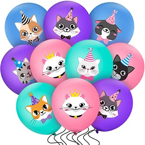 40 kom Cat Rođendan Party Latex baloni, slatki crtani mačeni tisak baloni Cat party ukrasi životinjski kućni ljubimac rođendan za