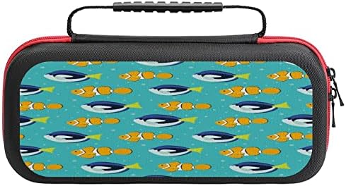 Akvarijske ribe Tropske klovnove kompatibilne sa Nintendo Switch torbicom za nošenje slatka Zaštitna navlaka torbica od tvrde ljuske sa 6 slotova za kartice