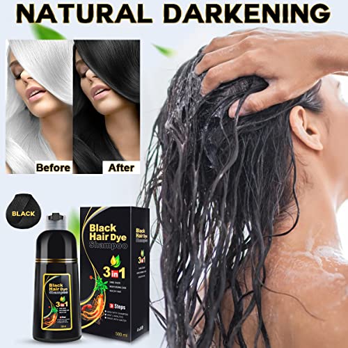 Šampon za crnu boju kose MEIDU biljni šampon za kosu za muškarce i žene, šampon za farbanje kose 3 u 1 za prekrivanje sijede kose,