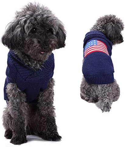 Cuteboom pseći Amerika Džemper za zastavu PET božićni zimski skakač Puppy Holiday Warm premaz za male do velikih pasa