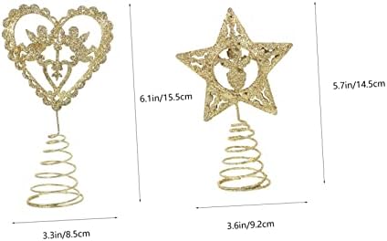 Hanabass 8 kom srčano željezo Ornament Valentinova ukras ukrasnog dekorativnog vjenčanog dijela za zabavu anđeli u obliku umjetnosti mali dekor metalni plašt božić za drvo zlato sjaj