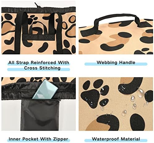 Ruksak za planinarenje vodootporni ruksak Torba za pranje veša Leopard Print pas Paw Print torba na plaži Odjeća torba za košaru lagani