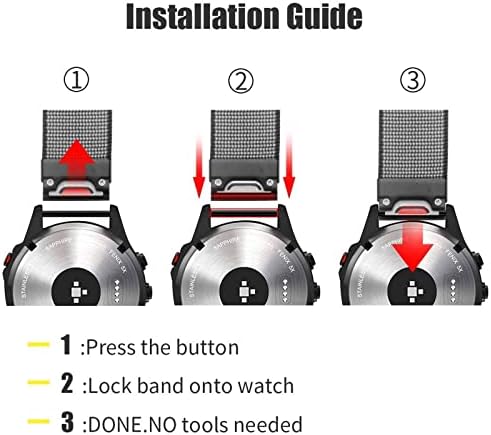 Buday 22mm Sportski najlonski remen za remenu Brzo izdanje za Garmin Fenix ​​6x 6 Pro 5x 5 Plus 935 Pristup s60 Quatix5 narukvica
