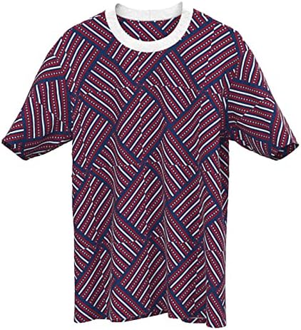 Ljetne radne majice za muškarce muške grafičke majice Casual Tshirt 3D 4 jula Zastava uzorak Vintage Dugi rukav visok