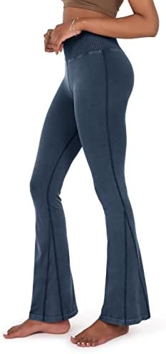 ODODOS bešavne Flare helanke za žene rebraste vježbe u teretani visokog struka Casual Bootcut pantalone za jogu