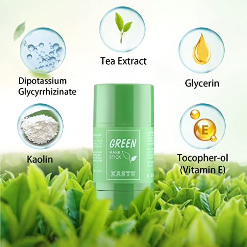 kastu 4 kom zeleni čaj hidratantni Set čistih blatnih štapića za lice, Maska za čišćenje dubokih pora sa ekstraktom zelenog čaja za sve tipove kože