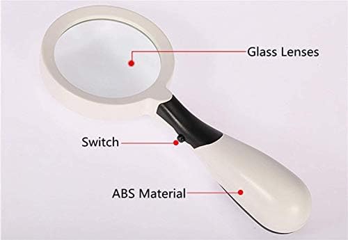 HUANGXING-Handheld 2x lupa naočare Hd objektiv najbolja LED osvijetljena lupa, pogodna za starije osobe za čitanje knjiga, novina,
