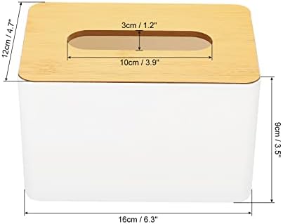 Patikil 6.3x4.7x3.5 Poklopac kutije za tkivo, pravokutnik u pravokutniku Dekorativni nosač papira za ručnike za countertop home uredski automobil, bijeli