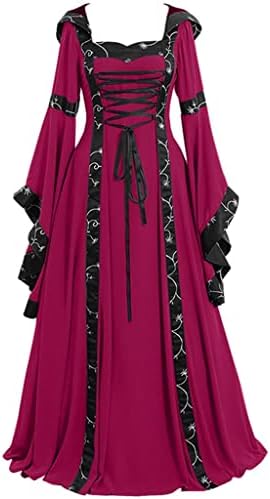 Podni vintage cosplay srednjovjekovna gotička ženska duljina haljina Ženska haljina Žene Renesansne srednjovjekovne kostime crvene
