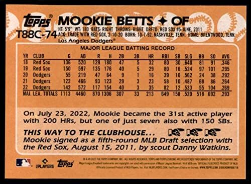 2023 TOPPS serija jedan srebrna pakovanja MOJO refraktor T88C-74 Mookie Betts Nm-MT Los Angeles Dodgers Baseball Trgovačka kartica