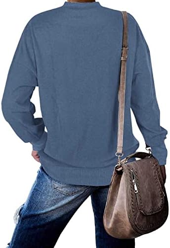 Regular Fit o-izrez pulover za žene lagani tanki džemper zimske donje majice bluza Casual Tops for Lady
