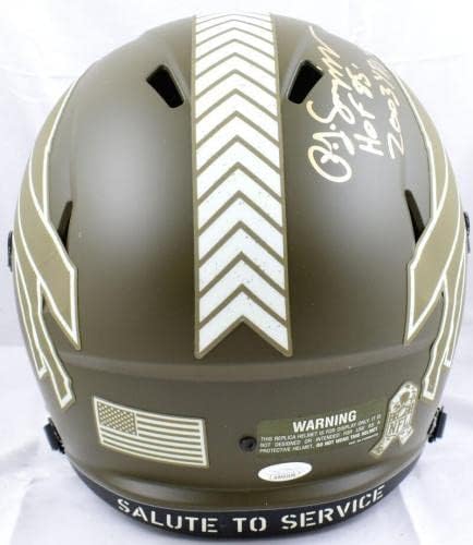 O. J. Simpson je potpisao račune F / S Salute to Service Speed Helmet w / HOF, Yds.- JSA W-autograme NFL kacige