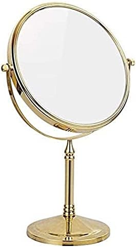Ogledalo za šminkanje ogledala 8 inča dvostrano stajanje 10x / 7X / 5X / 3x uvećanje & amp; redovno profesionalno 360 Rotirajuće mesingano ogledalo za umivaonik sklopivo ogledalo za ispraznost