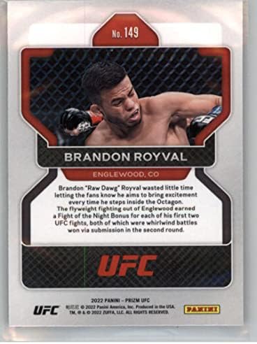 2022 Panini Prizm UFC # 149 Brandon Royval Službena MMA kartica za trgovanje u sirovom stanju