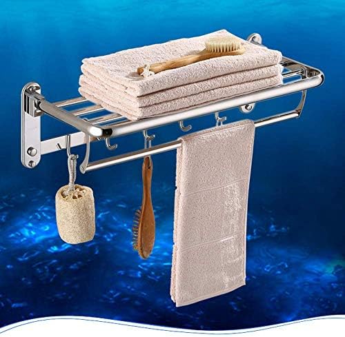 ZDW regali ručnika, kupaonica s policom od nehrđajućeg čelika za dvostruki ručnik na zid multifunkcionalni sklopivi nosač za ručnik