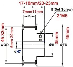 2GT 72 zuba 2gt Razvodna remenica, provrt 6/6.35/8/10/12/14/15/16/17/19 / 20mm, za GT2 otvoreni sinhroni pojas širina 6/9 / 10mm,