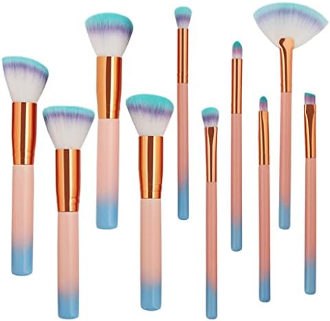 Renslat 10pcs Četkice za šminku Set Fondacija praška za oči za rumenilo za rumenilo za rumenilo Kontroli za usne Make up Kit Kit Komplet