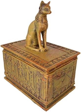 EBROS poklon drevna egipatska boginja mačka sa okom Horus piramide i hijeroglifskih božanstava uzorak ukrasna kutija za nakit figurica u pustinjskom sanduku