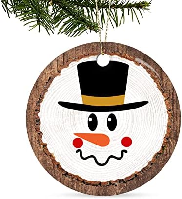Desdirect Store slatka snjegović lice stablo Božić dekoracije oznake Ornament Oval 2kom