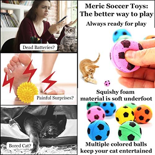 Meric spužva mačje kuglice, nogometne kuglice od pjene za vježbanje i interaktivnu predstavu, čvrst, bouncy igra igračka za mačji,