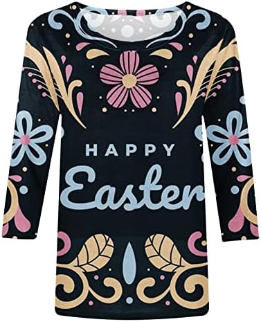 Uskršnje majice Djevojke žene Žene Ljetni modni okrugli vrat Tri četvrtine Uskršnje tiskane majice