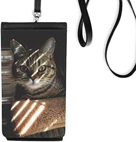 Životinjska mačka Ray fotografija Snimite telefon novčanik torbica Viseća mobilna torbica Crni džep