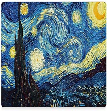 Apsorpcijski podmetači za piće od 4, zvjezdanog noćnog van Gogh ulje za ulje Square Keramički kamen podmetači sa bazom pluta, pogodan za drveni stol, poklon za kuću