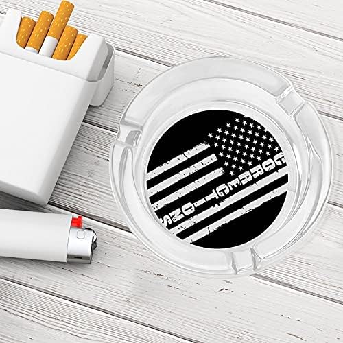Tanka srebrna linija zastava za zastavu Nadporter Kristalne pepeljare cigarete i cigare pepeo za pepeo Držač staklena kolica u zatvorenom