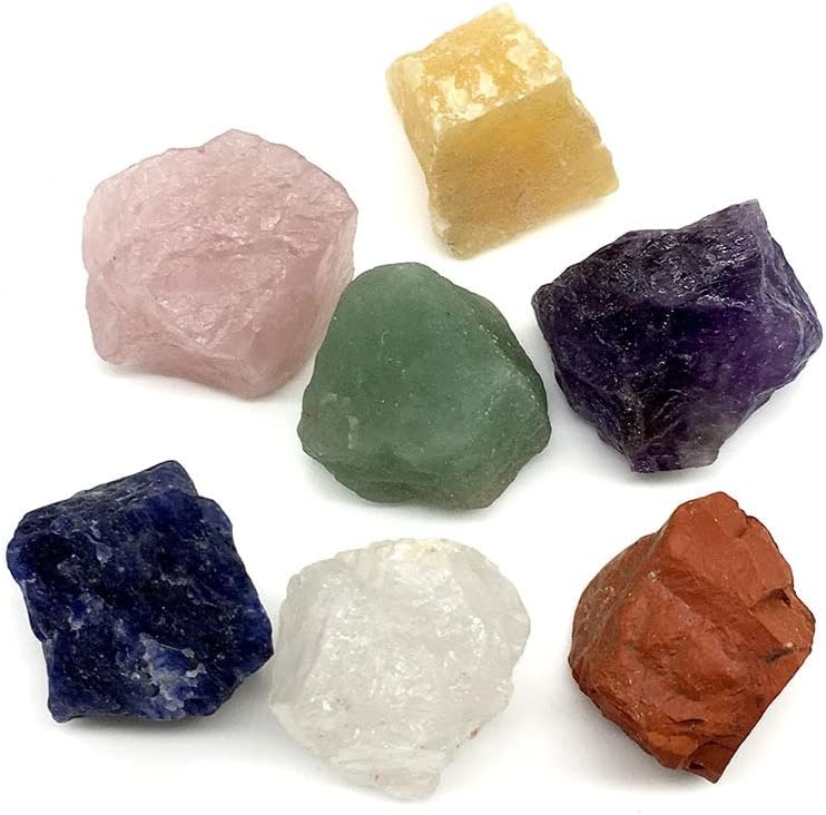 HISTCUS 7PCS / LOT Prirodno ružičasti kristal / ametisti / sodalite / zeleni aventurin / bijeli kristalni kameni perli sedam čakri zaliječenje energije kamen -