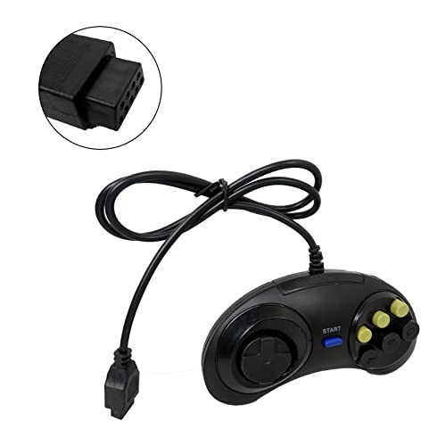 Qblahip 2kom 6 dugme igra kontroler za Sega Genesis Crni Moderan Streamline dizajn