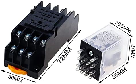 HIFASI 2kom HH54P MY4NJ Plug-in relej PYF14A DC 12V 24V 36v 48v 110v 220v DC/AC 5A srebrni kontakt 14pins 4PDT rele utičnica