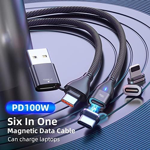 Boxwave kabl Kompatibilan sa parom parom ventila - MagnetoSnap PD AllPugk kabl, magnet PD 100W kabel za punjenje USB tipa-c Micro USB za pare za ventil - Jet crna