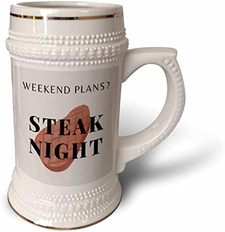 3Droza Slika citata vikend planova Steak Night - 22oz Stein šolja
