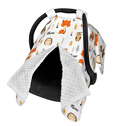 Personalizirani nadstrešnicu za djecu za dječake djevojke, prilagođene prekrivače za dojenje s imenom, otvaranje minky baby carseat