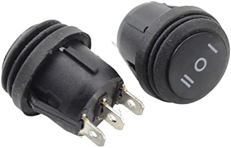 Prekidač za uključivanje / isključivanje / uključivanje vodootporan 3 položaja SPDT Rocker Switch za okrugli čamac 3pins 6A/250V 10A