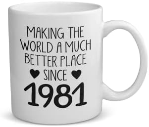 Učiniti svijet boljim od 1981. godine, napuniti 41 godinu, poklon za 41. rođendan, šolja za kafu za četrdeset prvih rođendana