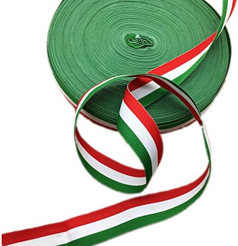 Crvene bijele i zelene grosmen trake trake italijanske zastave Patriotsko vrpca za božićno uređenje za odmor 50 metara