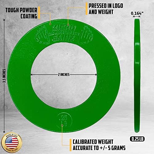 Micro Gainz Multi-boja kalibrirani frakcijski težina ploča Set .25LB-.50LB-.75lb-1lb-1.25 LB ploče sa torbom-dizajniran za Olimpijske