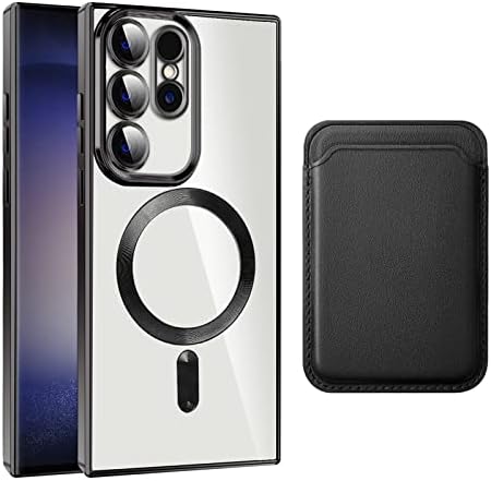 Omio Magnetic Clear futrola za Galaxy S23 Ultra kompatibilna sa MagSafe punjenjem sa odvojivim držačem Magnetic Wallet kartice tanka