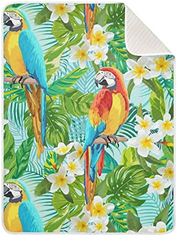 Swaddle pokriva tropsko papagaj cvijeće Pamučni pokrivač za dojenčad, primanje pokrivača, lagana mekana prekrivačica za krevetić, kolica, rabljevine, 30x40 u