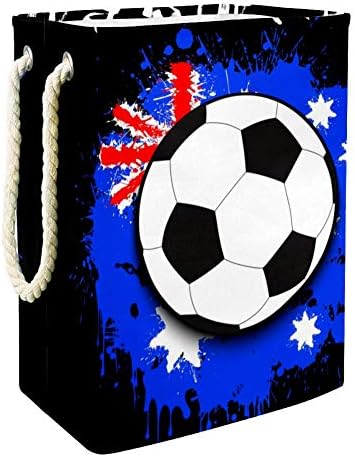 Inhomer australijska Zastava fudbalska lopta protiv uzorka 300D Oxford PVC vodootporna odjeća korpa velika korpa za veš za ćebad igračke za odjeću u spavaćoj sobi