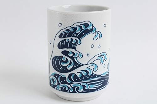 Mino Ware Japanska keramika Suši Yunomi Chawan čaj čaja Crveni morski bream i veliki plavi val izrađeni u Japanu Yay029