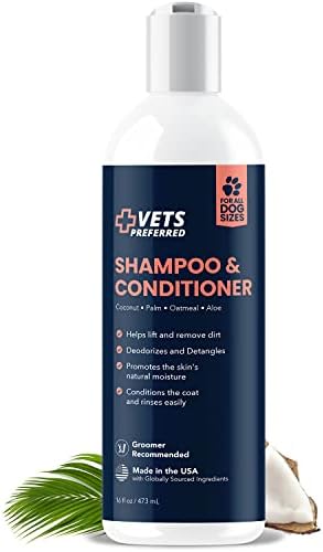 Veterinari Preferred pas šampon i regenerator - pas Wash pet šampon - vlaži, Dezodorirati, i Detangle - hipoalergena pas i štene šampon sa kokosom, Palm, zobene pahuljice, & Aloe-16 Fl oz