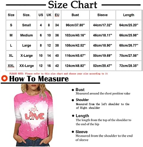 Djevojke Jesen Ljetna bluza 2023 odjeća moda 3/4 rukav pamuk Crewneck grafički casual labav fit vrh majica za žene