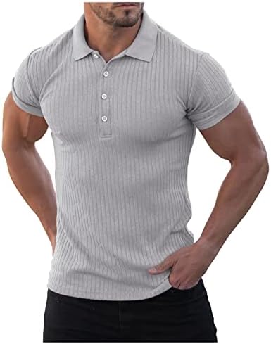 Ayaso Polo majice za muškarce, muške kratkih rukava svile casual slim fit košulje s čvrstim bojama majice Lagani vrhovi tinejdžeri